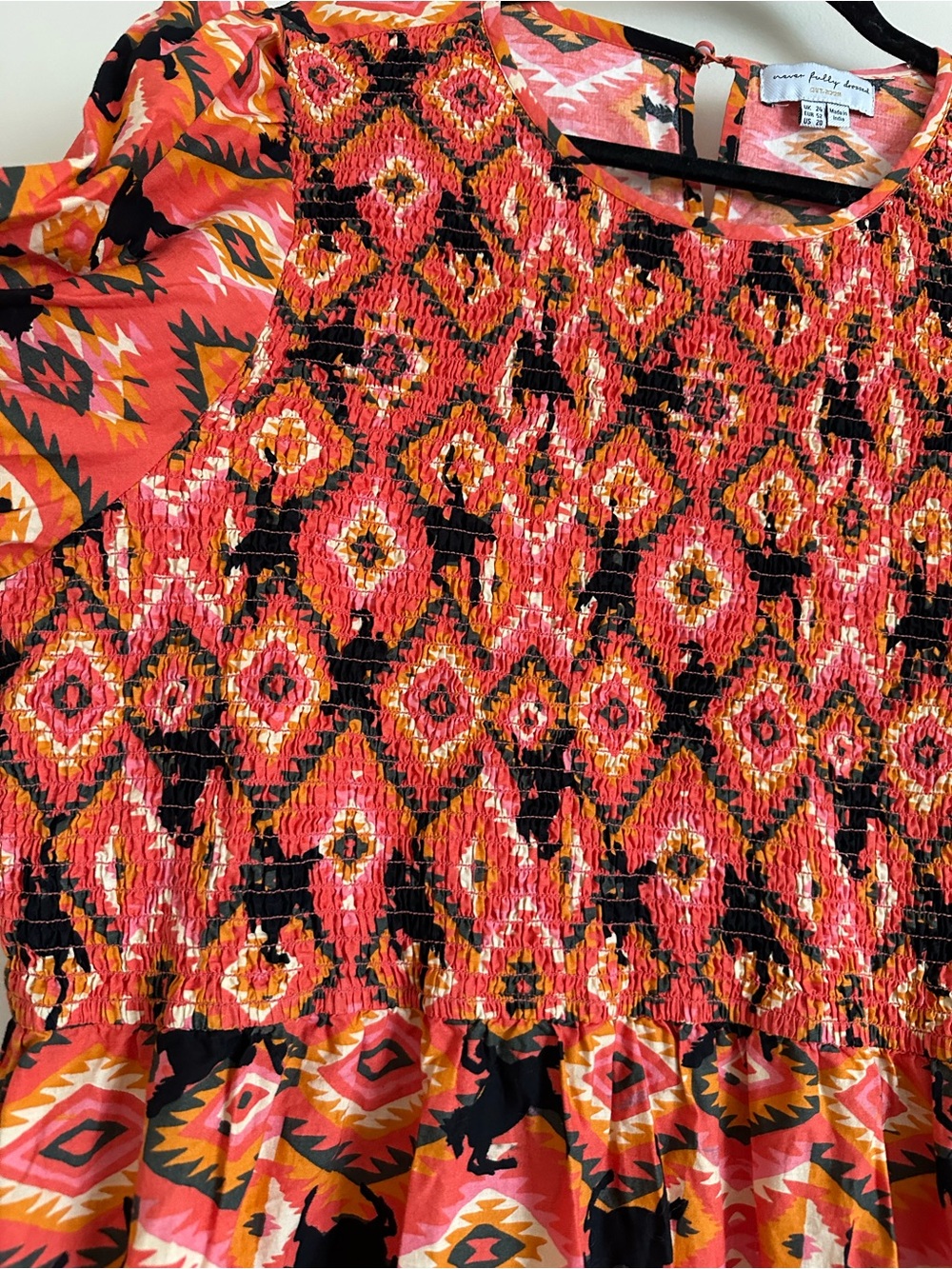 Never Fully Dressed Orange & Black Printed Tiered Maxi Dress - Picture 6 of 9